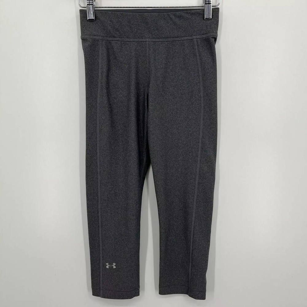 Under Armour HeatGear Compression Leggings Charcoal Heather Gray Small